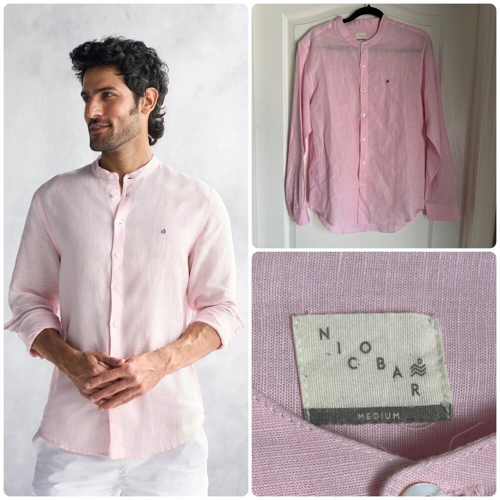 Nicobar Men’s Slim fit Linen Shirt Sz M